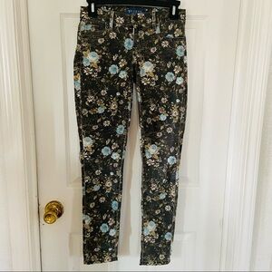 GUESS dark floral Kate retro skinny cotton denim skinny jeans Size 25